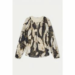 Jigsaw Palm Leaf Cotton Crinkle Brown Top -Jigsaw store unnamed file 1002