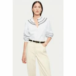 Jigsaw Cotton Embroidery White Blouse