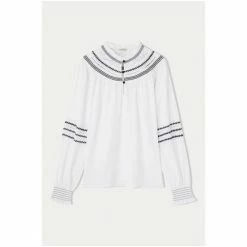 Jigsaw Cotton Embroidery White Blouse -Jigsaw store unnamed file 1025