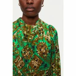 Jigsaw Green Baroque Arms Silk Top -Jigsaw store unnamed file 1051