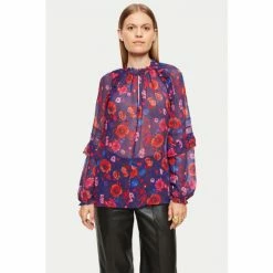 Jigsaw Blue Celestial Floral Crinkle Top