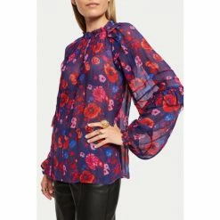 Jigsaw Blue Celestial Floral Crinkle Top -Jigsaw store unnamed file 1057