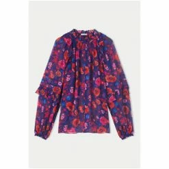 Jigsaw Blue Celestial Floral Crinkle Top -Jigsaw store unnamed file 1059