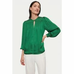 Jigsaw Green Recycled Satin Drape Top