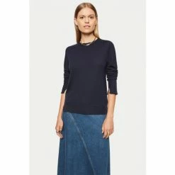 Jigsaw Blue Merino Crew Neck Jumper