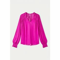 Jigsaw Pink Recycled Satin Long Sleeve Top