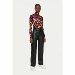 Jigsaw Midnight Garden Jersey Black Roll Neck Top -Jigsaw store unnamed file 1106