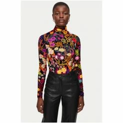 Jigsaw Midnight Garden Jersey Black Roll Neck Top -Jigsaw store unnamed file 1108