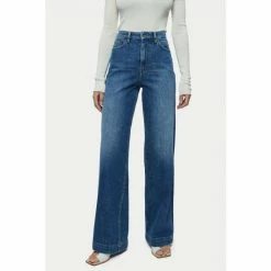 Jigsaw Blue Balfour Long Wide Leg Jeans