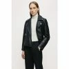 Jigsaw Black Quinn Leather Biker Jacket