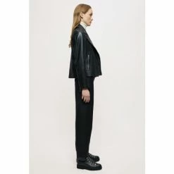 Jigsaw Black Quinn Leather Biker Jacket -Jigsaw store unnamed file 1288