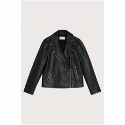 Jigsaw Black Quinn Leather Biker Jacket -Jigsaw store unnamed file 1292