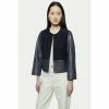 Jigsaw Blue Nakoa Leather Mix Jacket