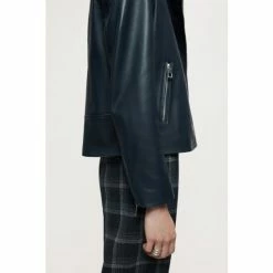 Jigsaw Blue Quinn Leather Biker Jacket -Jigsaw store unnamed file 1317