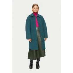 Jigsaw Blue Double Faced Collar Coat