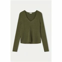 Jigsaw Green Cotton Blend V-Neck Jumper -Jigsaw store unnamed file 137