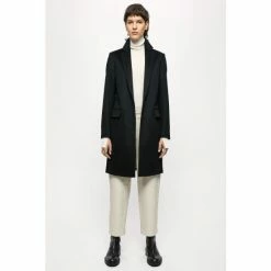 Jigsaw Black Relaxed City Coat