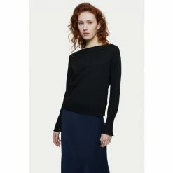Jigsaw Merino Crew Neck Black Jumper
