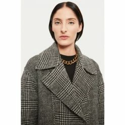 Jigsaw Black Belted Double Face Pow Wrap Coat -Jigsaw store unnamed file 1404