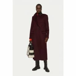 Jigsaw Red Wool Maxi City Coat