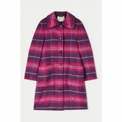 Jigsaw Pink Brushed Wool Check Coat -Jigsaw store unnamed file 1439