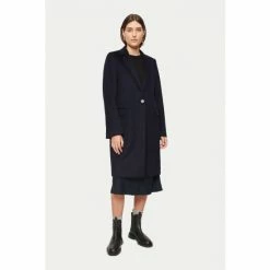 Jigsaw Blue Relaxed Wool City Coat