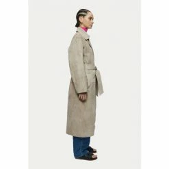 Jigsaw Grey Valor Suede Trench Coat -Jigsaw store unnamed file 1470