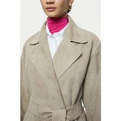 Jigsaw Grey Valor Suede Trench Coat -Jigsaw store unnamed file 1472