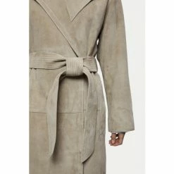 Jigsaw Grey Valor Suede Trench Coat -Jigsaw store unnamed file 1473