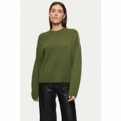 Jigsaw Green Cashmere Ladder Stitch Jumper