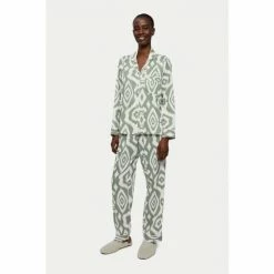 Jigsaw Green Ikat Cotton Modal Pyjamas