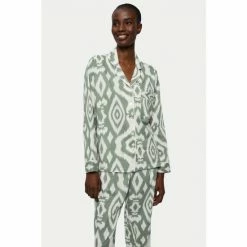 Jigsaw Green Ikat Cotton Modal Pyjamas -Jigsaw store unnamed file 1580