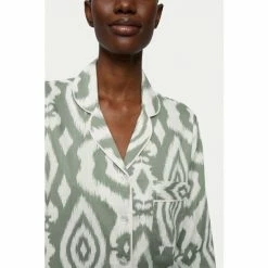 Jigsaw Green Ikat Cotton Modal Pyjamas -Jigsaw store unnamed file 1581