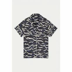 Jigsaw Blue Linear Cropped Pyjamas -Jigsaw store unnamed file 1588