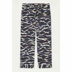 Jigsaw Blue Linear Cropped Pyjamas -Jigsaw store unnamed file 1589
