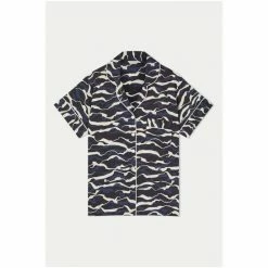 Jigsaw Blue Linear Cropped Pyjamas -Jigsaw store unnamed file 1590