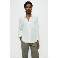 Jigsaw White Ivory Long Sleeve Silk Shirt -Jigsaw store unnamed file 1603