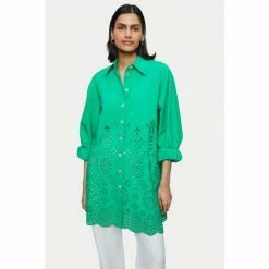 Jigsaw Green Broderie Shirt