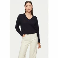 Jigsaw Cashmere Black V-Neck Jumper