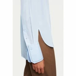 Jigsaw Blue Cotton Cuff Silk Shirt -Jigsaw store unnamed file 1634