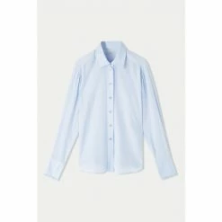 Jigsaw Blue Cotton Cuff Silk Shirt -Jigsaw store unnamed file 1635