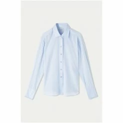 Jigsaw Blue Cotton Cuff Silk Shirt -Jigsaw store unnamed file 1636