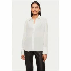 Jigsaw Cotton Cuff White Silk Shirt -Jigsaw store unnamed file 1653