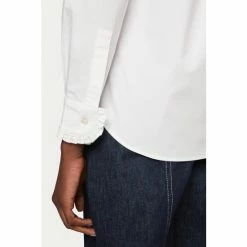 Jigsaw Cotton Poplin White Ruffle Shirt -Jigsaw store unnamed file 1667