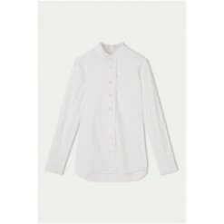Jigsaw Cotton Poplin White Ruffle Shirt -Jigsaw store unnamed file 1669