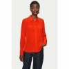 Jigsaw Orange Silk Long Sleeve Shirt