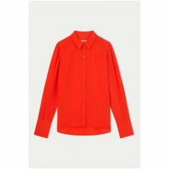 Jigsaw Orange Silk Long Sleeve Shirt -Jigsaw store unnamed file 1688