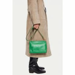 Jigsaw Green Ava Pebble Leather Cross-Body Bag