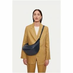 Jigsaw Blue Melbury Leather Soft Bag -Jigsaw store unnamed file 1696