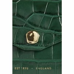 Jigsaw Green Mia Croc Effect Leather Pouch -Jigsaw store unnamed file 1701
